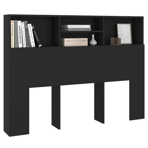 Sengegavl med opbevaring 140x19x103,5 cm sort