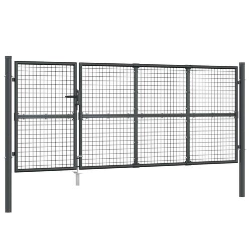 Gitterlåge til havehegn 350x175 cm galvaniseret stål mørkegrå