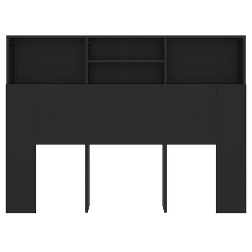 Sengegavl med opbevaring 140x19x103,5 cm sort