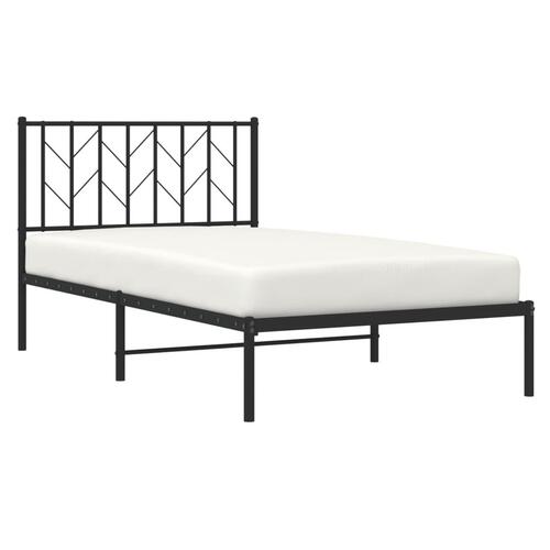 Sengeramme med sengegavl 100x200 cm metal sort