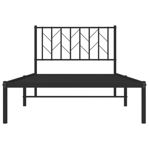 Sengeramme med sengegavl 100x200 cm metal sort