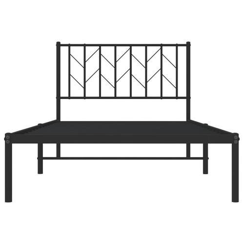Sengeramme med sengegavl 100x200 cm metal sort