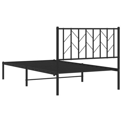 Sengeramme med sengegavl 100x200 cm metal sort