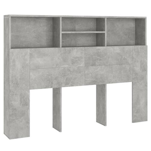 Sengegavl med opbevaring 140x19x103,5 cm betongrå