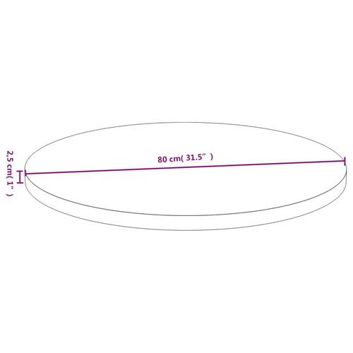 Bordplade Ø80x2,5 cm bambus