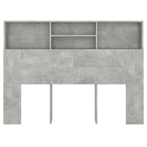 Sengegavl med opbevaring 140x19x103,5 cm betongrå