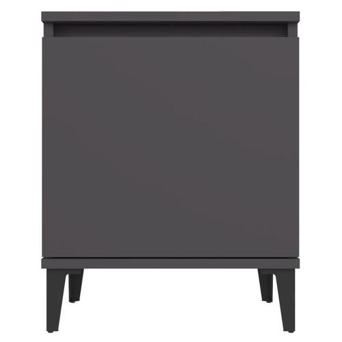 Sengeborde med metalben 40x30x50 cm grå