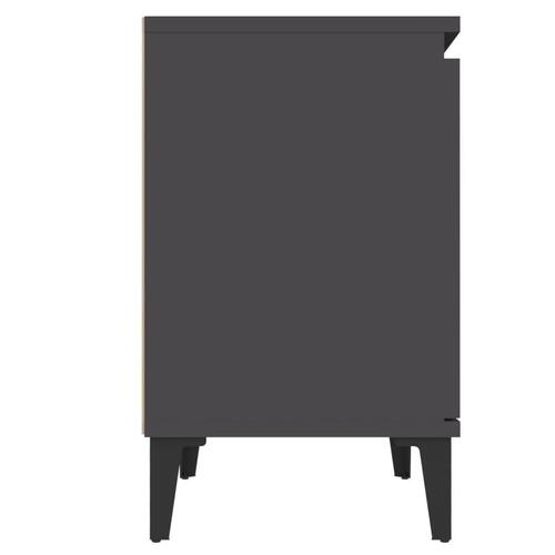 Sengeborde med metalben 40x30x50 cm grå