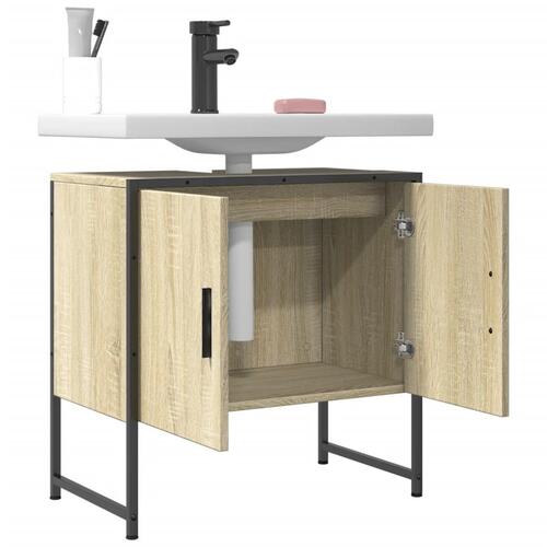 Underskab til håndvask 60x33x60 cm konstrueret træ sonoma-eg