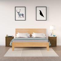 Sengeborde 2 stk. 50x35x61,5 cm massivt fyrretræ gyldenbrun
