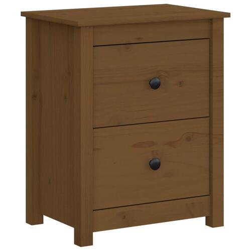 Sengeborde 2 stk. 50x35x61,5 cm massivt fyrretræ gyldenbrun