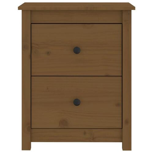 Sengeborde 2 stk. 50x35x61,5 cm massivt fyrretræ gyldenbrun