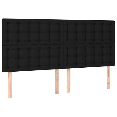 Sengegavl med LED-lys 180x5x118/128 cm stof sort