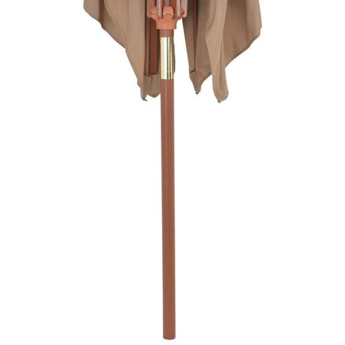 Udendørs parasol med træstang 200 x 300 cm gråbrun