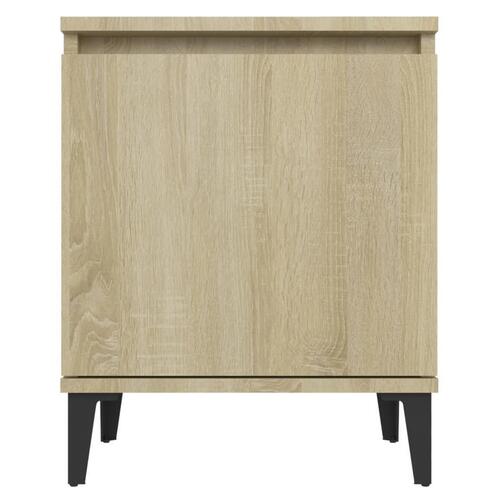 Sengeborde med metalben 40x30x50 cm sonoma-eg