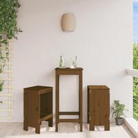 Barstole 2 stk. 40x36x75 cm massivt fyrretræ gyldenbrun