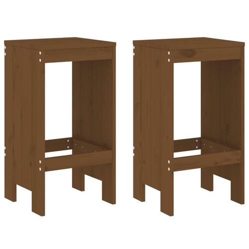 Barstole 2 stk. 40x36x75 cm massivt fyrretræ gyldenbrun