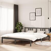 Sengeramme 160x200 cm massivt fyrretræ grå