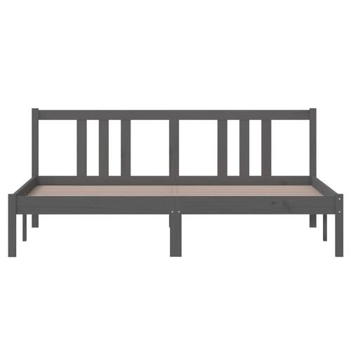 Sengeramme 160x200 cm massivt fyrretræ grå