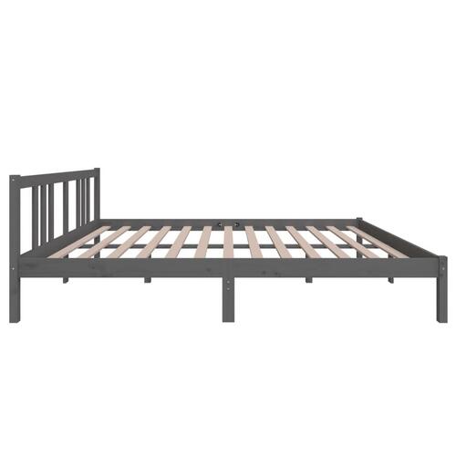 Sengeramme 160x200 cm massivt fyrretræ grå