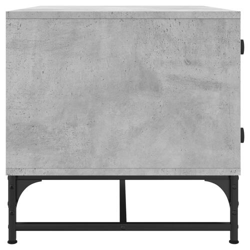 Sofabord med glaslåger 68,5x50x50 cm betongrå