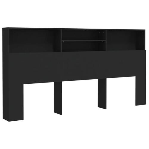 Sengegavl med opbevaring 200x19x103,5 cm sort