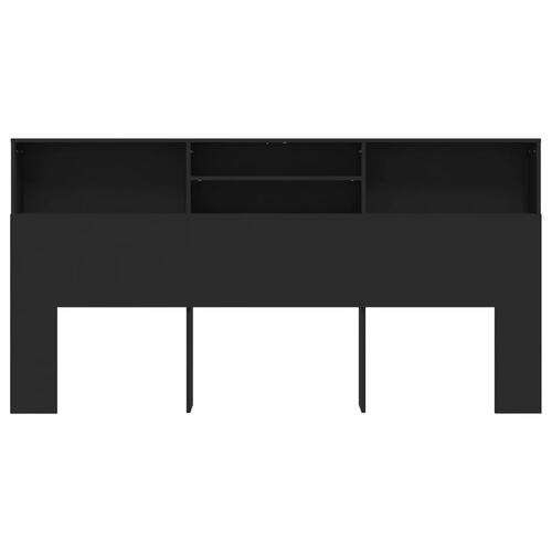 Sengegavl med opbevaring 200x19x103,5 cm sort