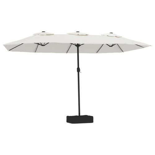 Parasol m. dobbelt parasoldug 449x245 cm sandhvid