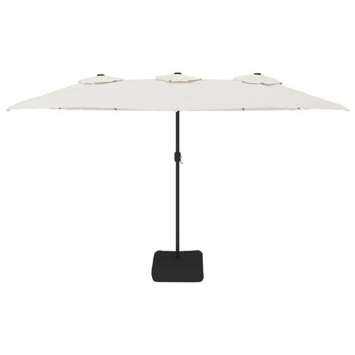 Parasol m. dobbelt parasoldug 449x245 cm sandhvid