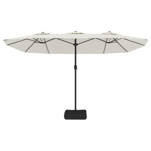 Parasol m. dobbelt parasoldug 449x245 cm sandhvid
