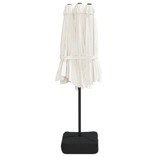 Parasol m. dobbelt parasoldug 449x245 cm sandhvid