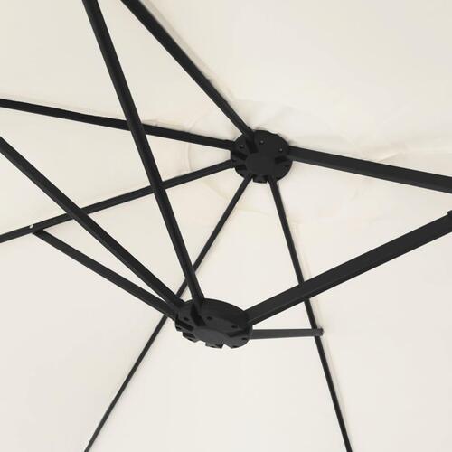 Parasol m. dobbelt parasoldug 449x245 cm sandhvid