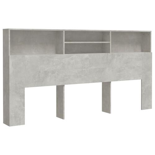 Sengegavl med opbevaring 200x19x103,5 cm betongrå