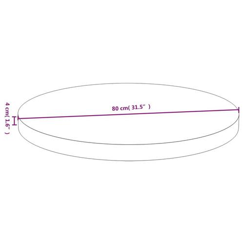 Bordplade Ø80x4 cm bambus