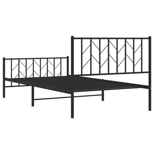 Sengeramme med sengegavl og fodgærde 107x203 cm metal sort