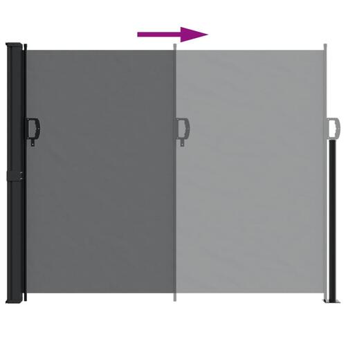 Sidemarkise 160x500 cm sammenrullelig sort