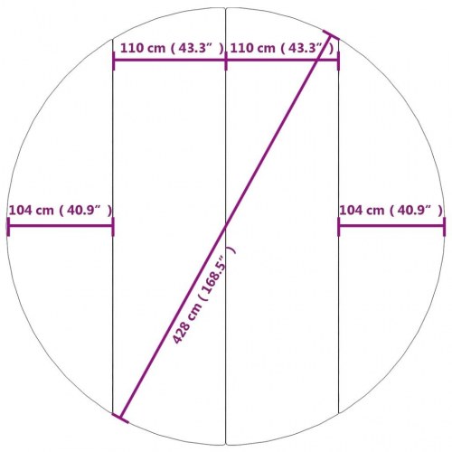 Poolunderlag Ø428 cm polyester-geotekstil lysegrå