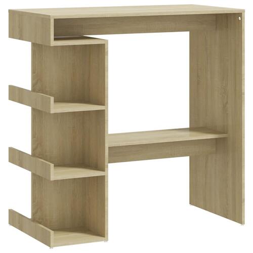 Barbord m. opbevaringstativ 100x50x101,5 cm spånplade sonoma-eg