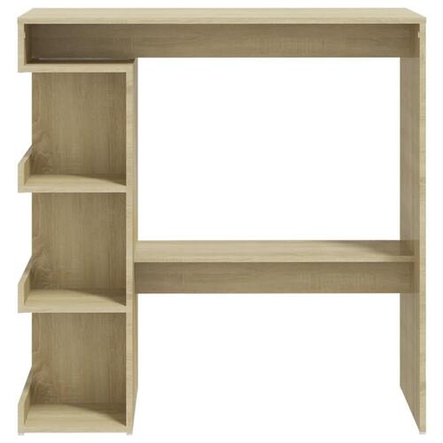 Barbord m. opbevaringstativ 100x50x101,5 cm spånplade sonoma-eg