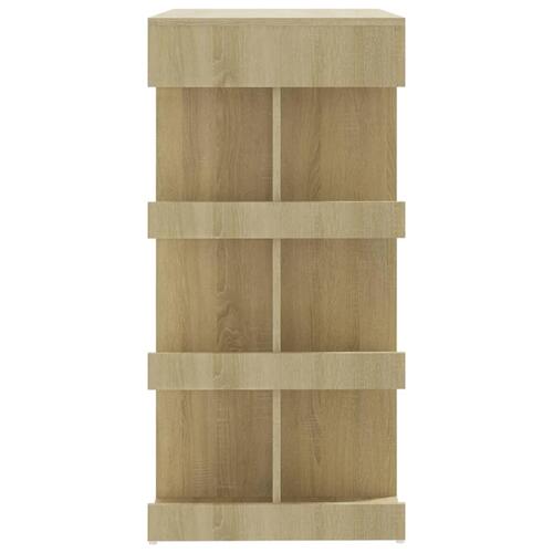 Barbord m. opbevaringstativ 100x50x101,5 cm spånplade sonoma-eg