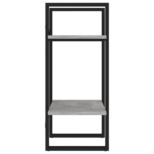 Bogreol med 2 hylder 40x30x70 cm konstrueret træ betongrå