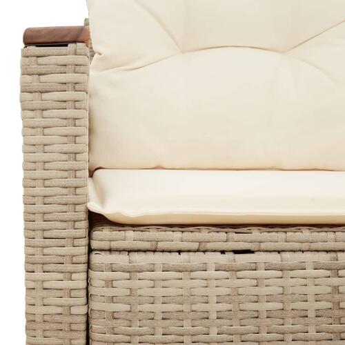 2-personers havesofa med hynder polyrattan beige