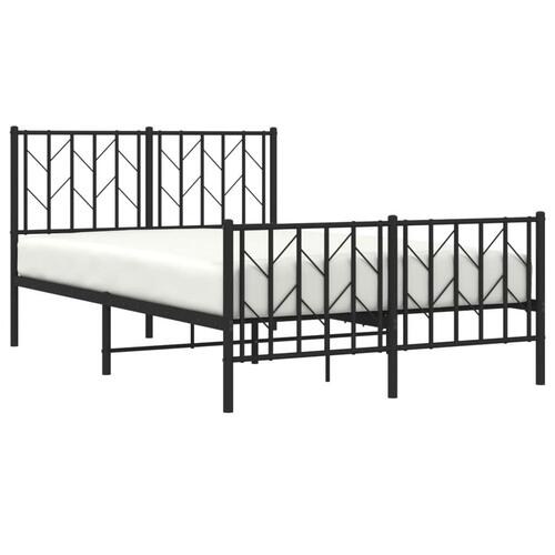 Sengeramme med sengegavl og fodgærde 120x200 cm metal sort