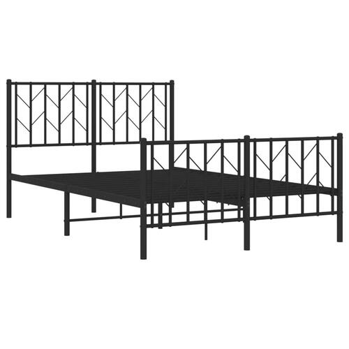 Sengeramme med sengegavl og fodgærde 120x200 cm metal sort