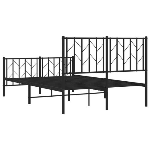 Sengeramme med sengegavl og fodgærde 120x200 cm metal sort