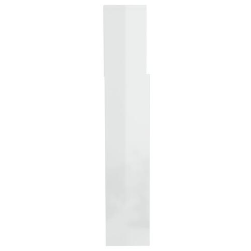 Sengegavl med opbevaring 200x19x103,5 cm hvid højglans