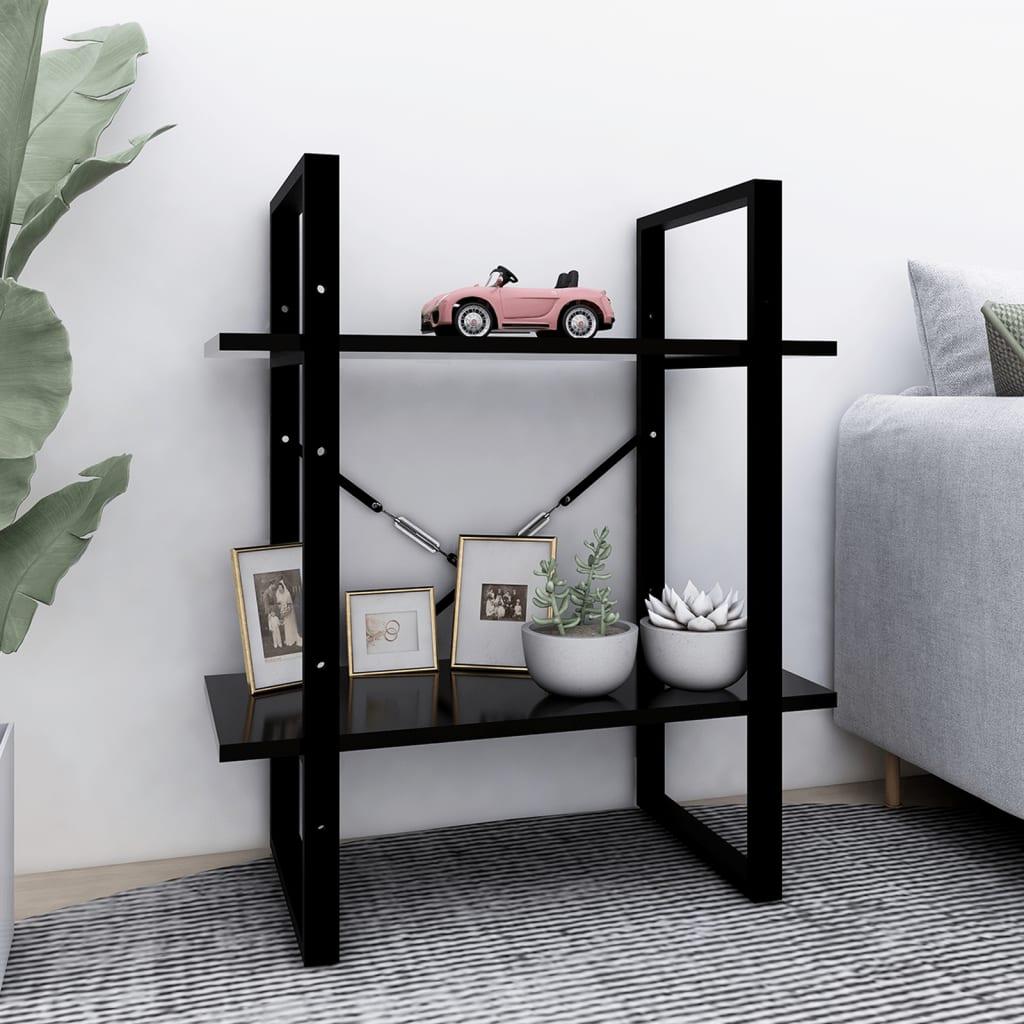 Bogreol med 2 hylder 60 x 30 x 70 cm i sort