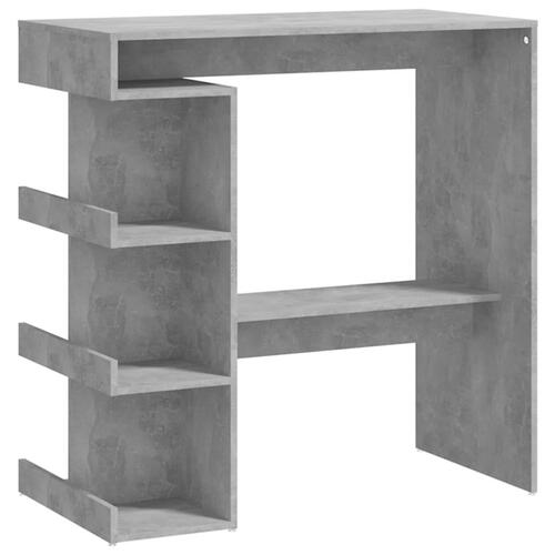 Barbord m. opbevaringsstativ 100x50x101,5 cm spånplade betongrå