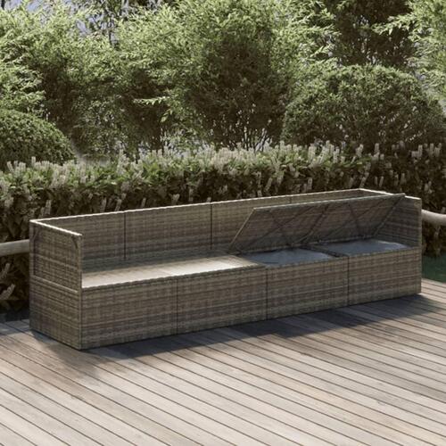 Loungesæt til haven 4 dele med hynder polyrattan grå