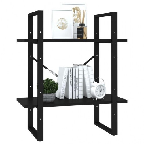 Bogreol med 2 hylder 60 x 30 x 70 cm i sort